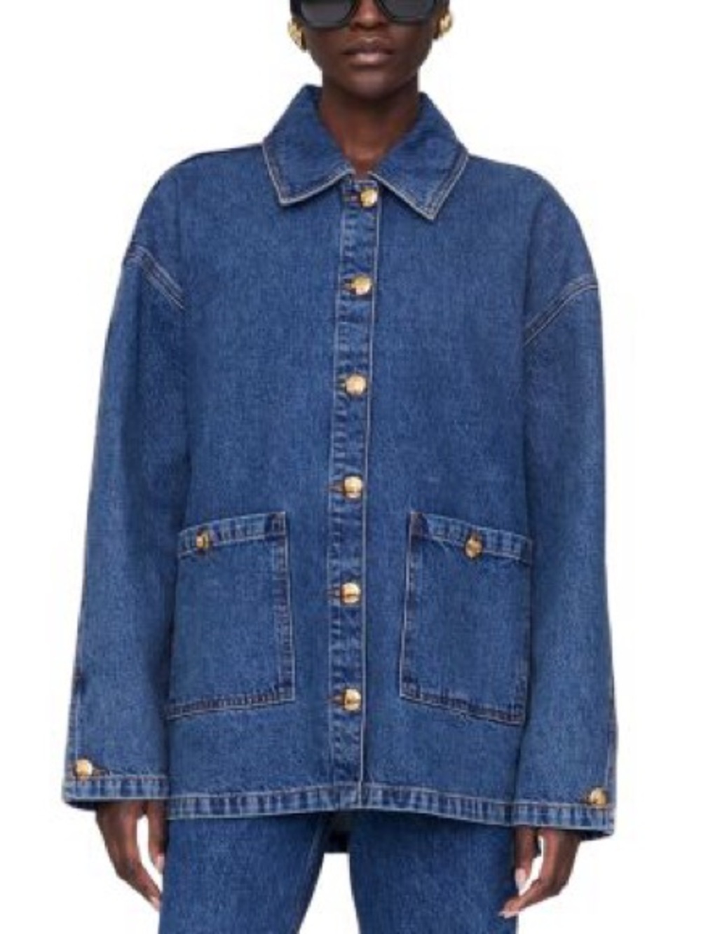 Anine Bing Luca Clean Indigo Denim Jacket (XS)
